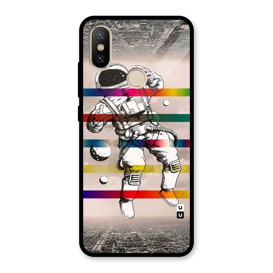 Spaceman Rainbow Stripes Glass Back Case for Redmi A2