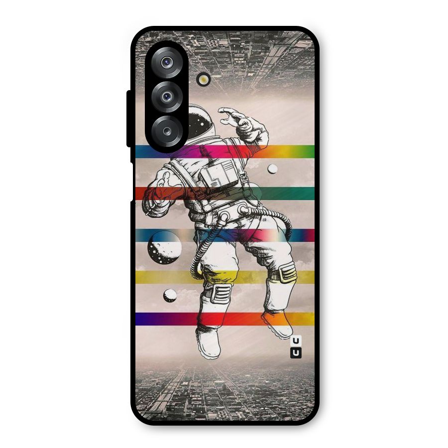 Spaceman Rainbow Stripes Metal Back Case for Galaxy A26