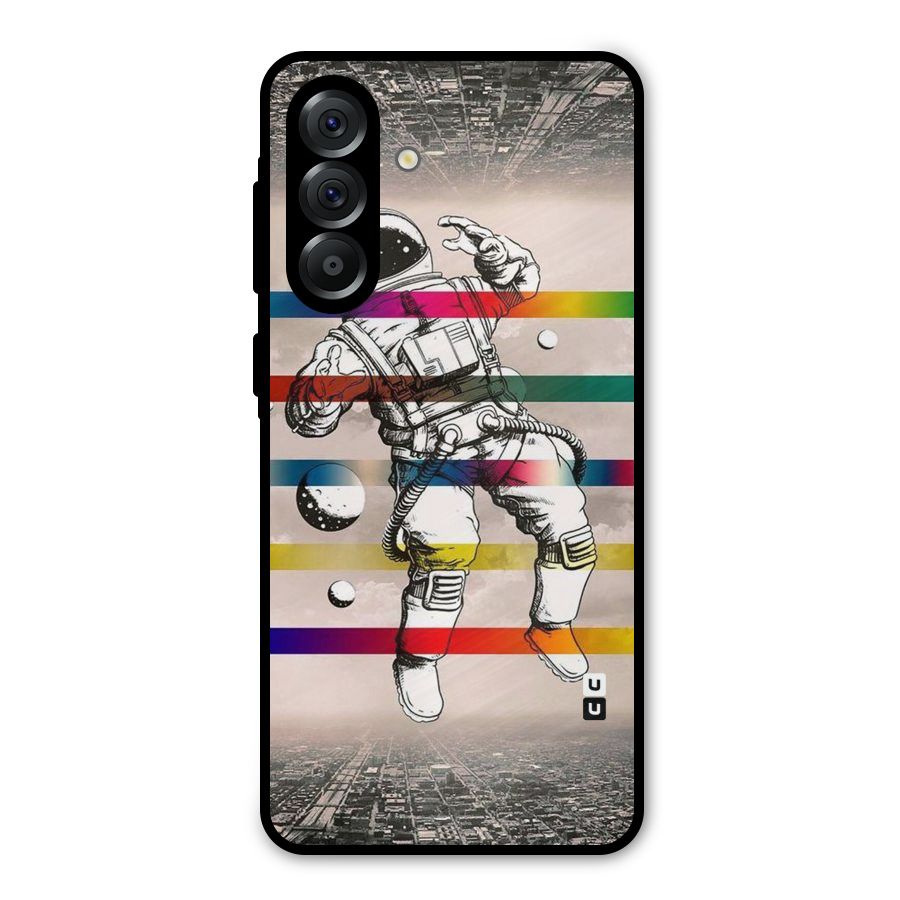Spaceman Rainbow Stripes Metal Back Case for Galaxy A56