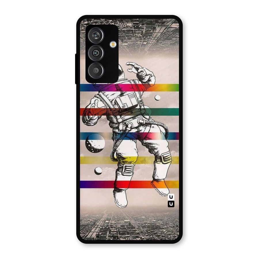 Spaceman Rainbow Stripes Metal Back Case for Galaxy F13