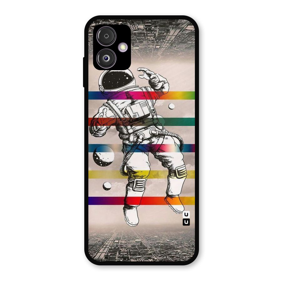 Spaceman Rainbow Stripes Metal Back Case for Galaxy F14
