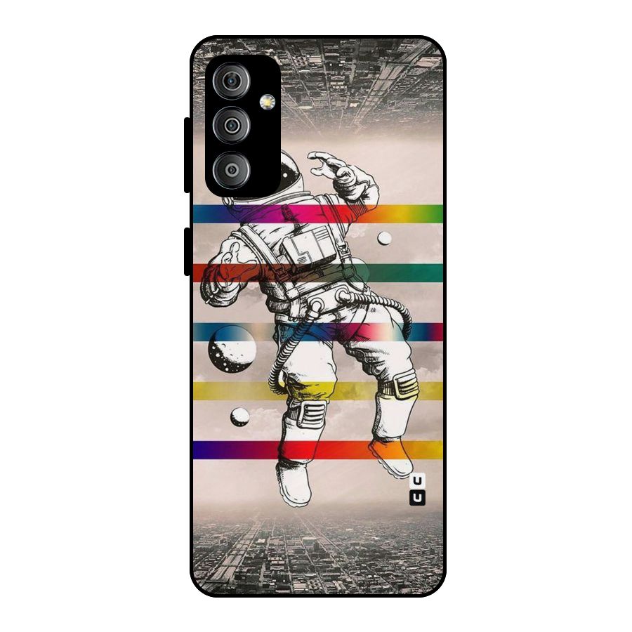 Spaceman Rainbow Stripes Metal Back Case for Galaxy F23