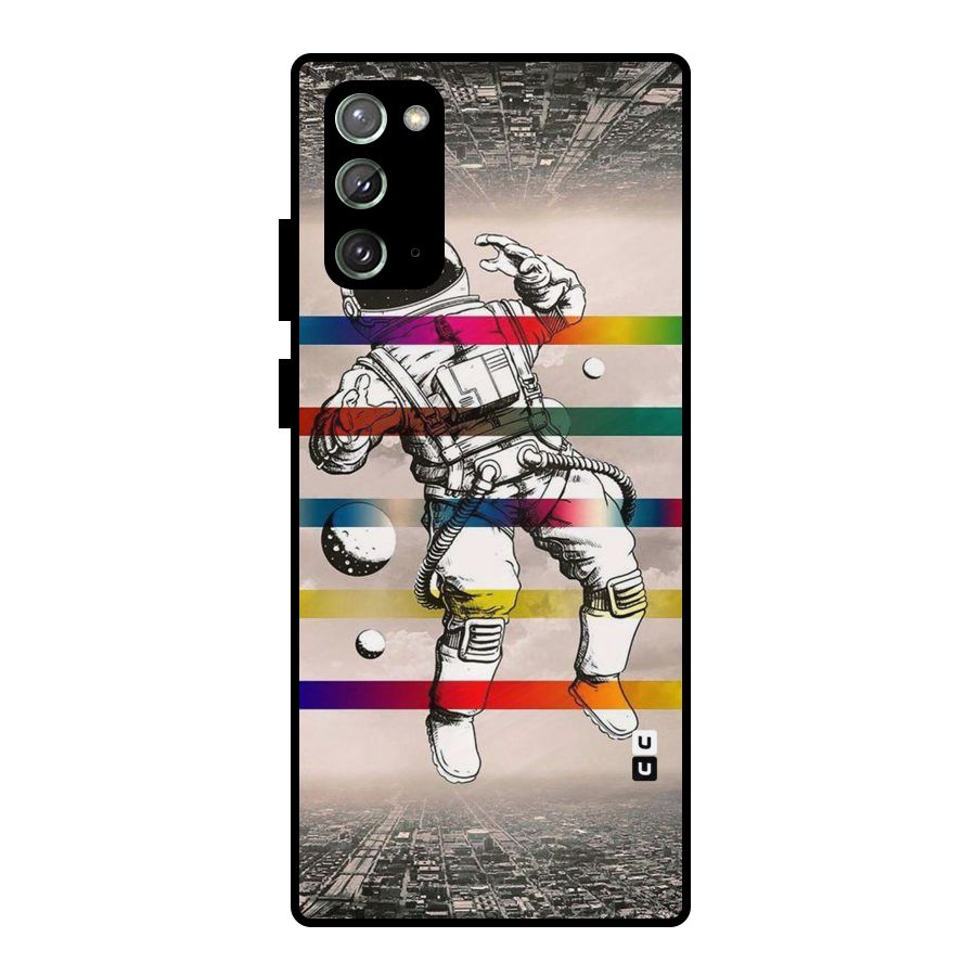 Spaceman Rainbow Stripes Metal Back Case for Galaxy Note 20