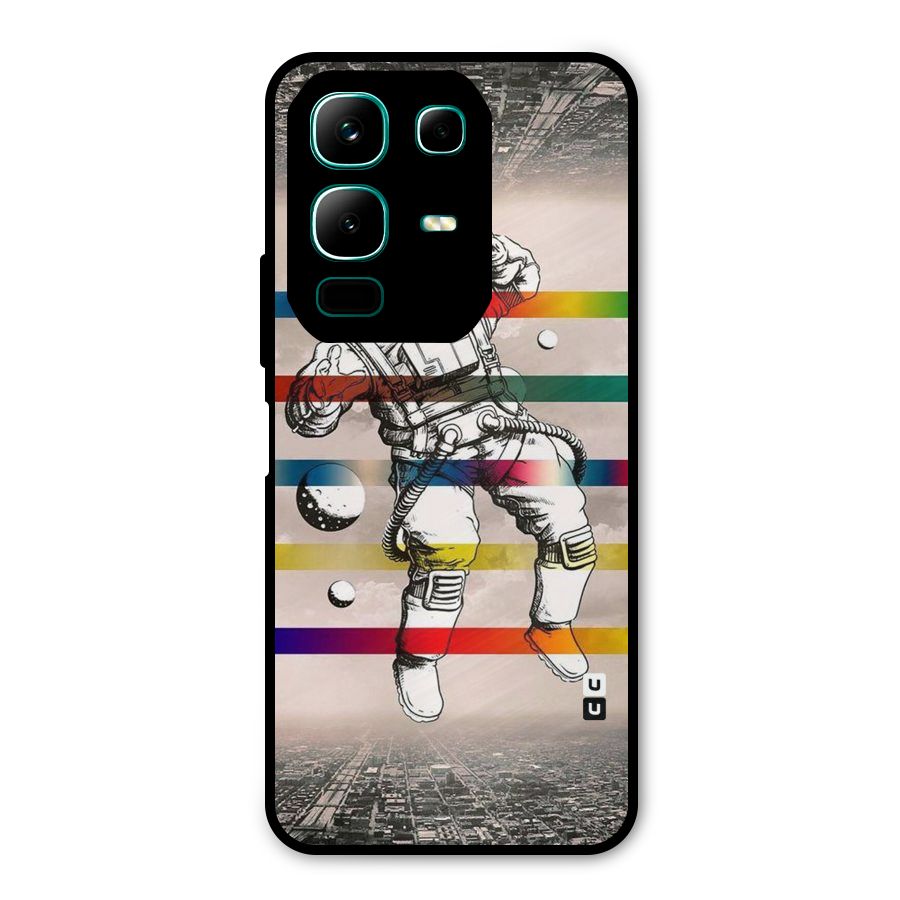 Spaceman Rainbow Stripes Metal Back Case for Infinix Note 50x