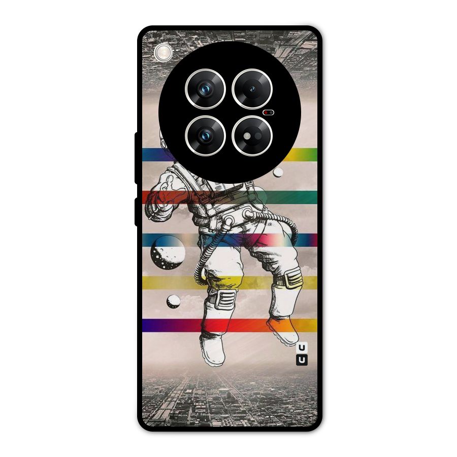 Spaceman Rainbow Stripes Metal Back Case for Infinix Zero 40 5G