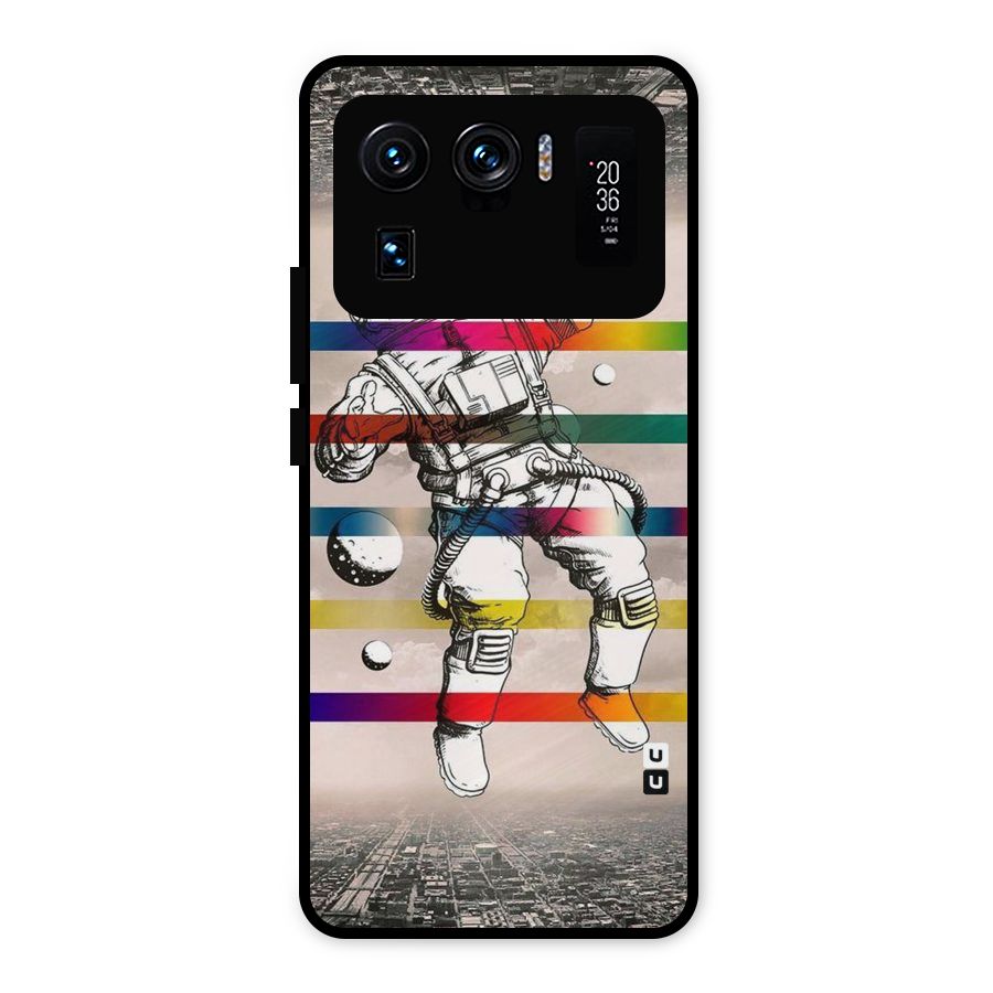 Spaceman Rainbow Stripes Metal Back Case for Mi 11 Ultra