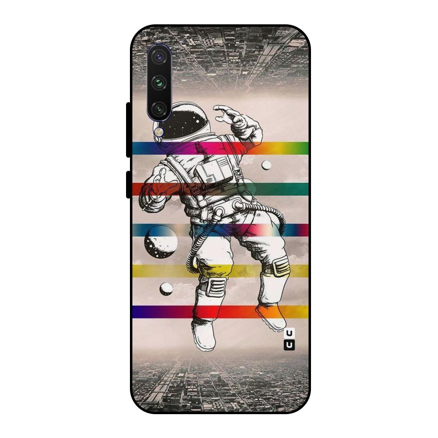 Spaceman Rainbow Stripes Metal Back Case for Mi A3