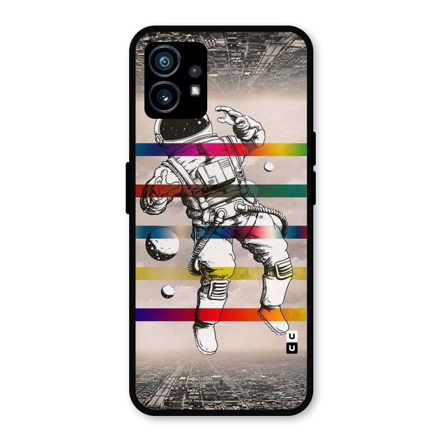 Spaceman Rainbow Stripes Metal Back Case for Nothing Phone 1