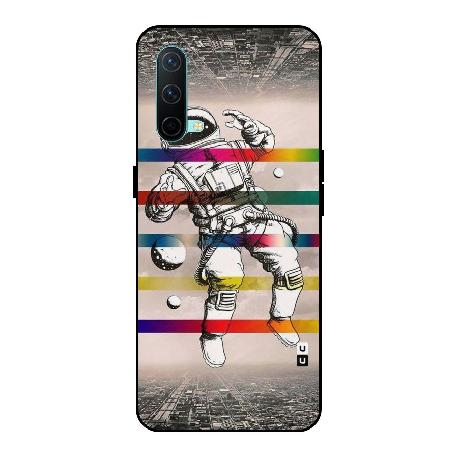 Spaceman Rainbow Stripes Metal Back Case for OnePlus Nord CE 5G