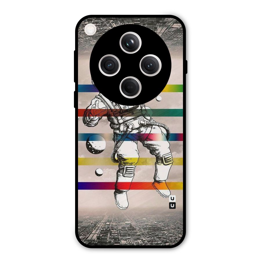 Spaceman Rainbow Stripes Metal Back Case for Oppo Find X8