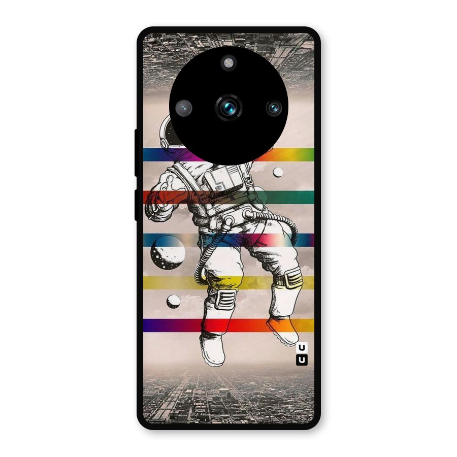 Spaceman Rainbow Stripes Metal Back Case for Realme 11 Pro Plus