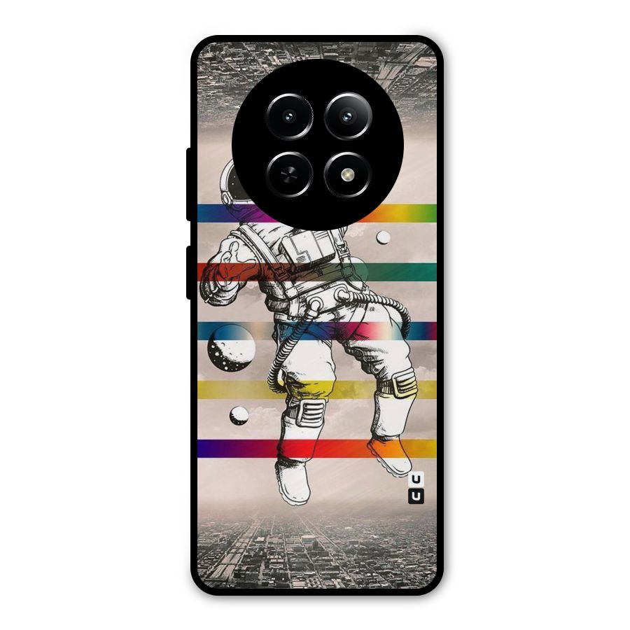 Spaceman Rainbow Stripes Metal Back Case for Realme 13