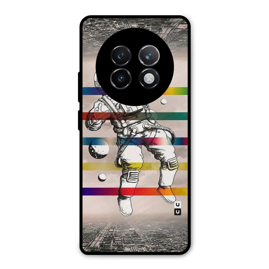 Spaceman Rainbow Stripes Metal Back Case for Realme 13 Plus