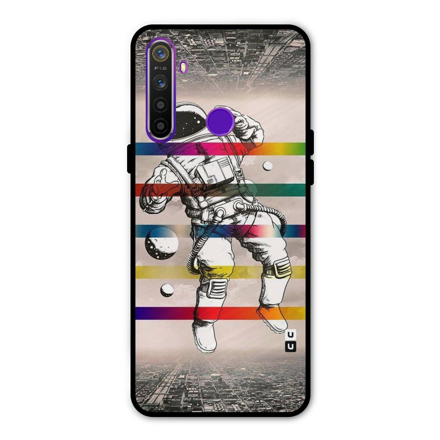 Spaceman Rainbow Stripes Metal Back Case for Realme 5i
