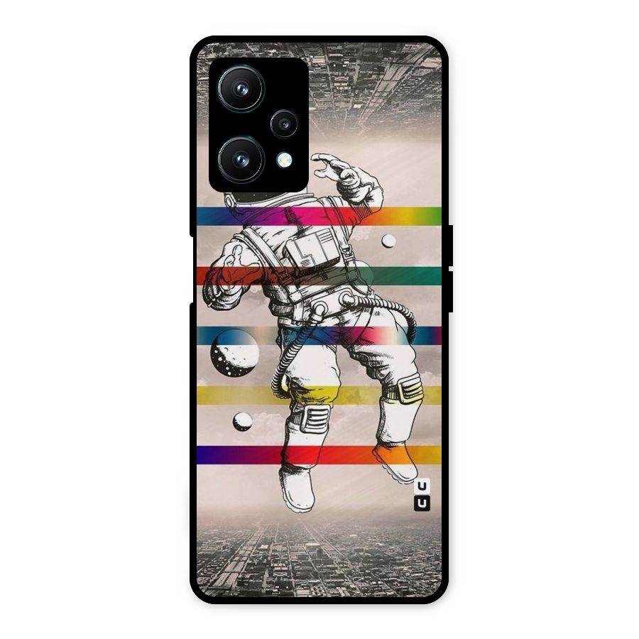Spaceman Rainbow Stripes Metal Back Case for Realme 9 Pro 5G