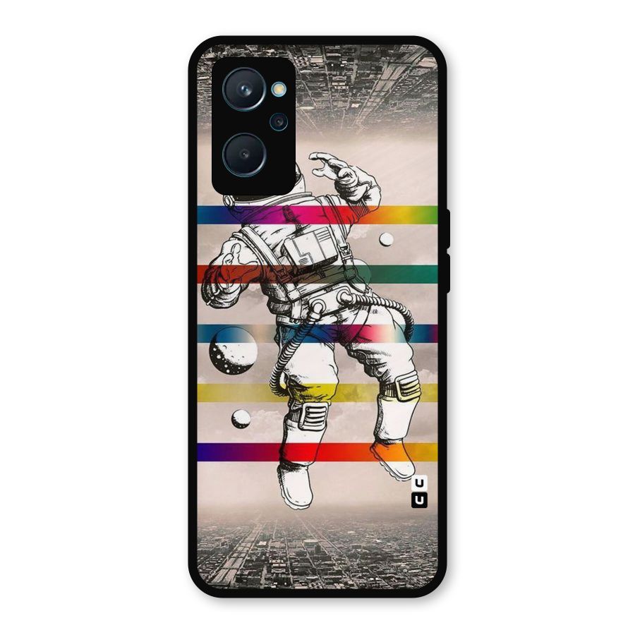 Spaceman Rainbow Stripes Metal Back Case for Realme 9i