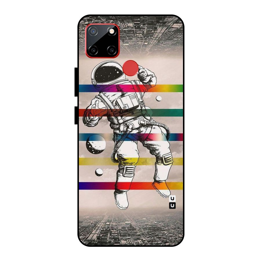 Spaceman Rainbow Stripes Metal Back Case for Realme C12