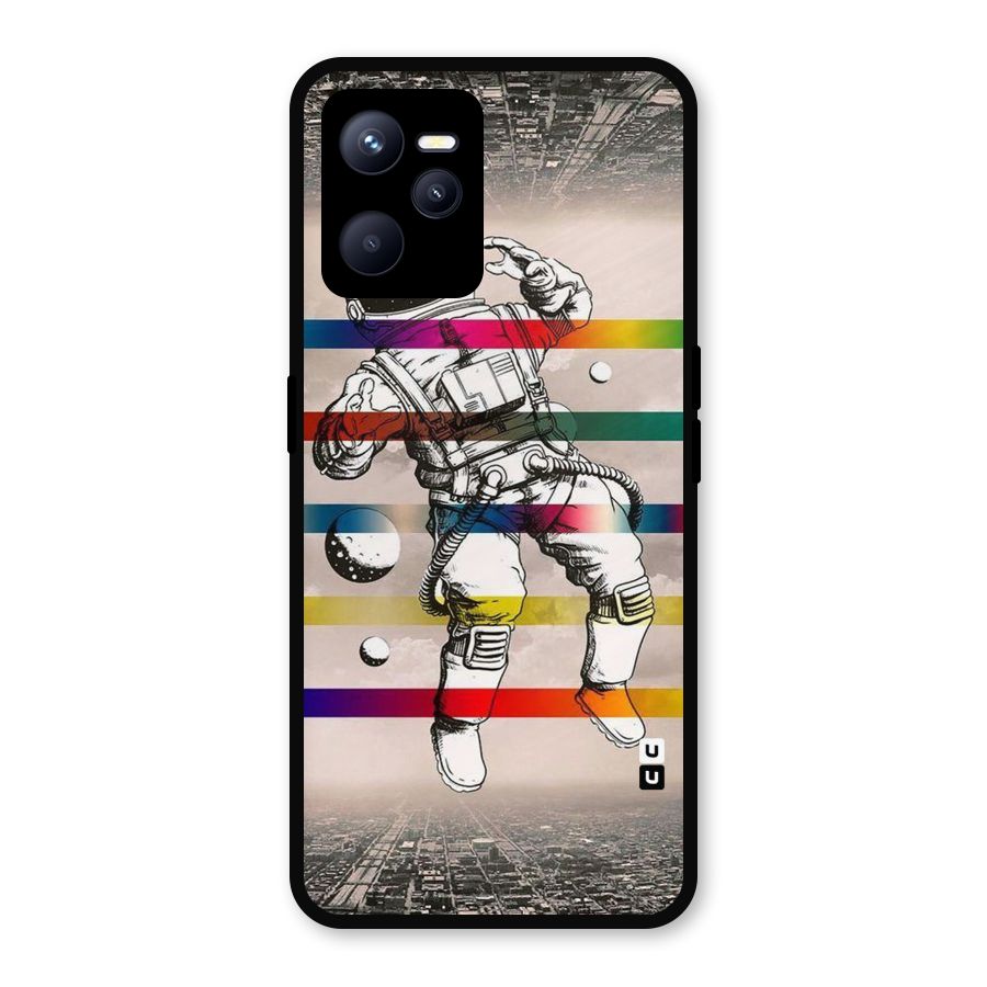 Spaceman Rainbow Stripes Metal Back Case for Realme C35
