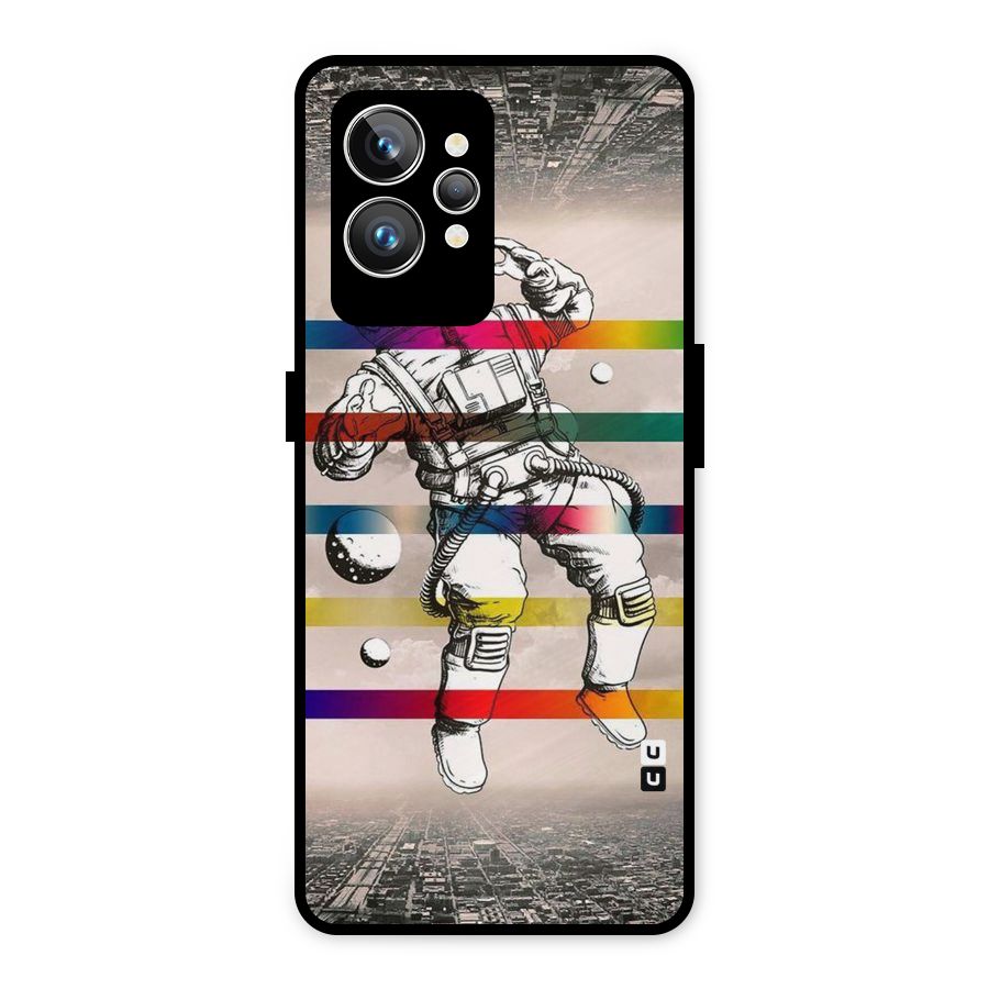 Spaceman Rainbow Stripes Metal Back Case for Realme GT2 Pro