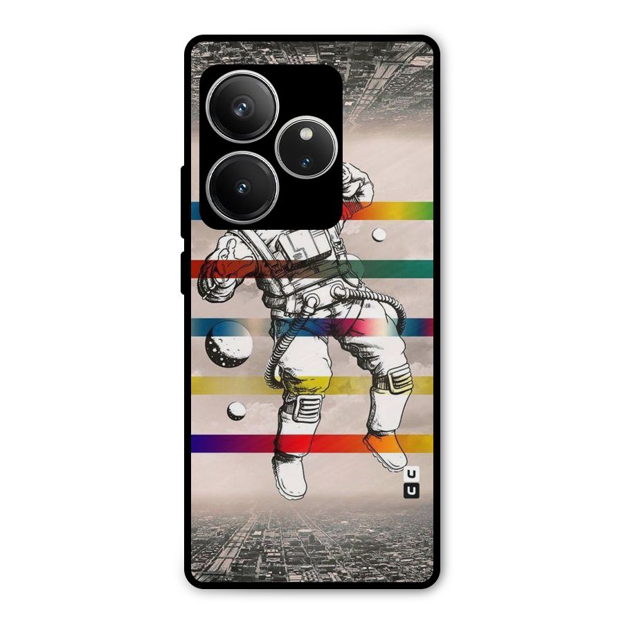 Spaceman Rainbow Stripes Metal Back Case for Realme GT 6