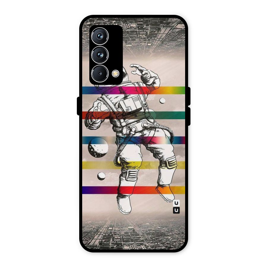 Spaceman Rainbow Stripes Metal Back Case for Realme GT Master Edition