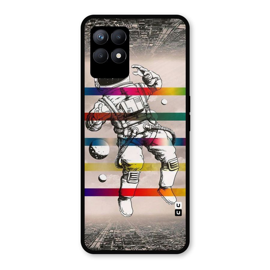 Spaceman Rainbow Stripes Metal Back Case for Realme Narzo 50