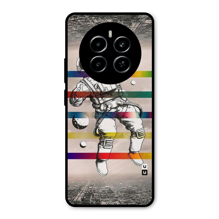 Spaceman Rainbow Stripes Metal Back Case for Realme P1