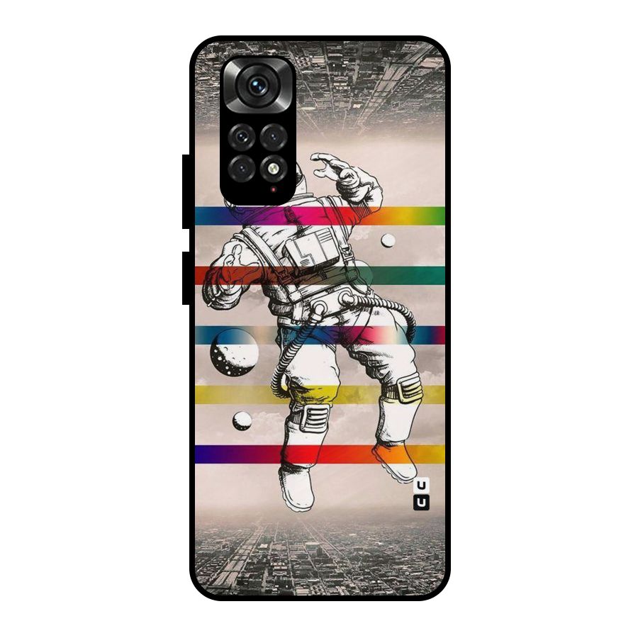 Spaceman Rainbow Stripes Metal Back Case for Redmi Note 11 Pro Plus 5G