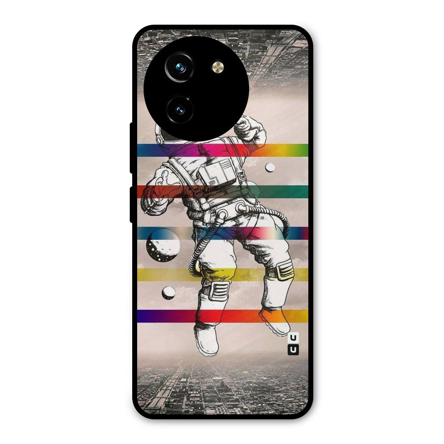 Spaceman Rainbow Stripes Metal Back Case for Vivo T3x