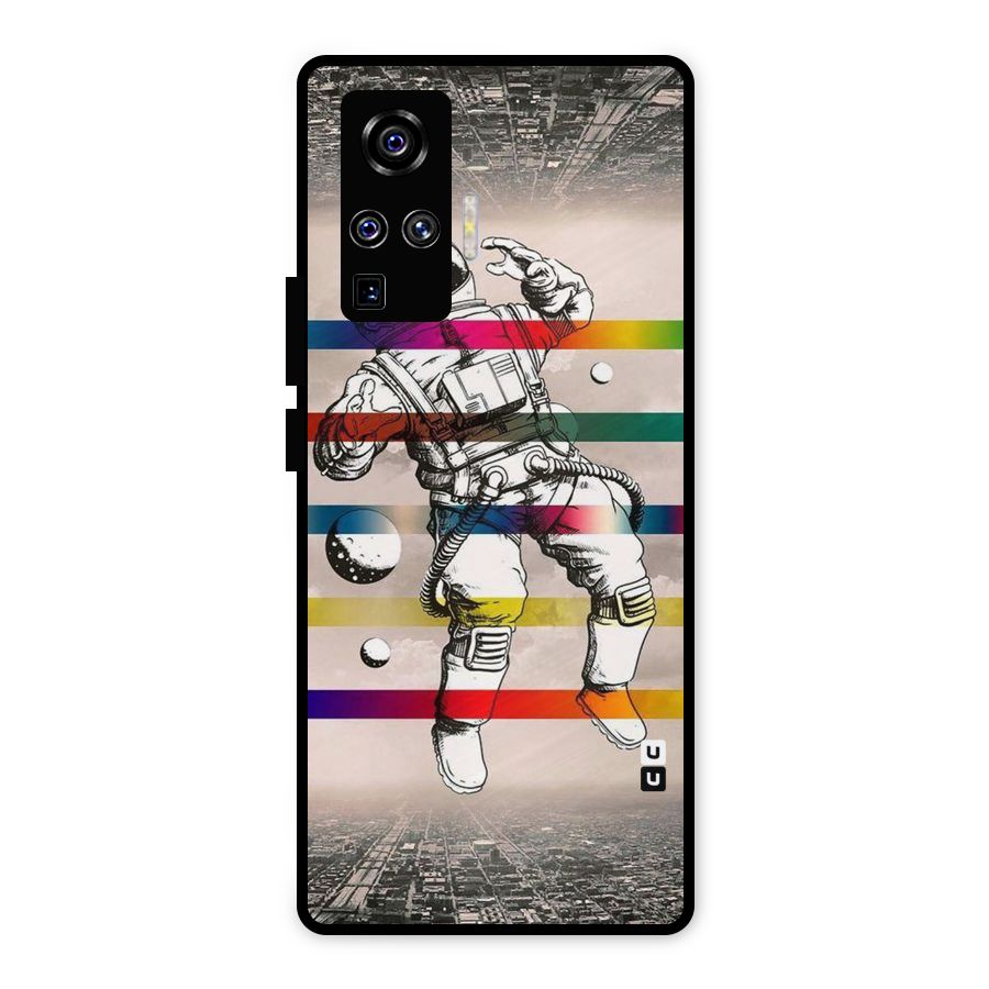 Spaceman Rainbow Stripes Metal Back Case for Vivo X50 Pro
