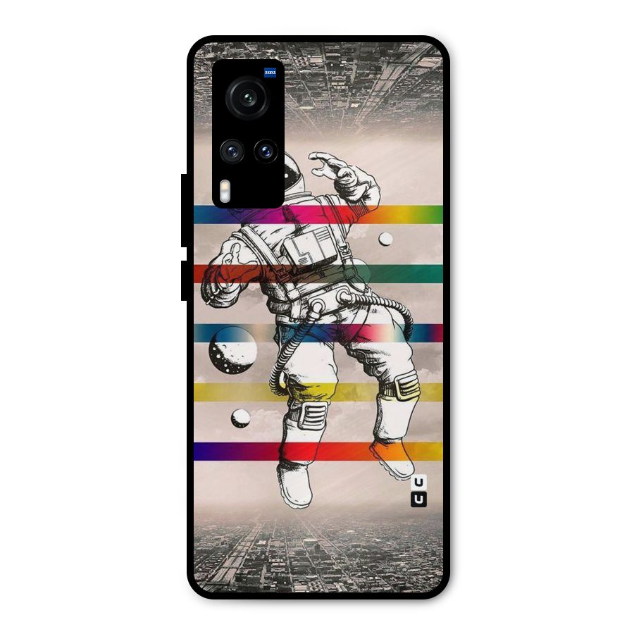 Spaceman Rainbow Stripes Metal Back Case for Vivo X60