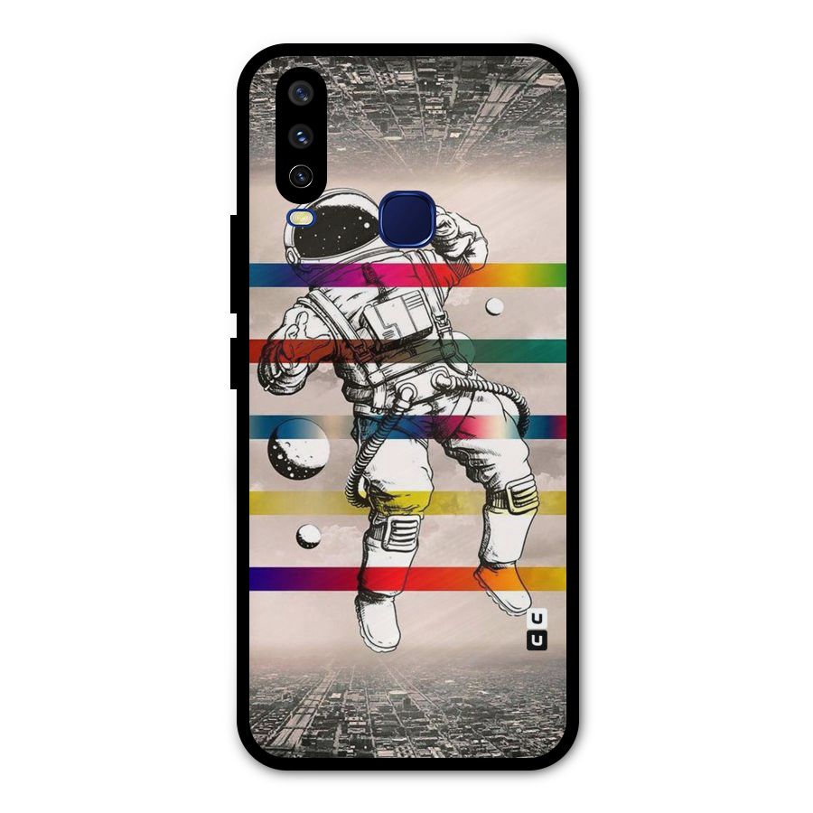 Spaceman Rainbow Stripes Metal Back Case for Vivo Y15