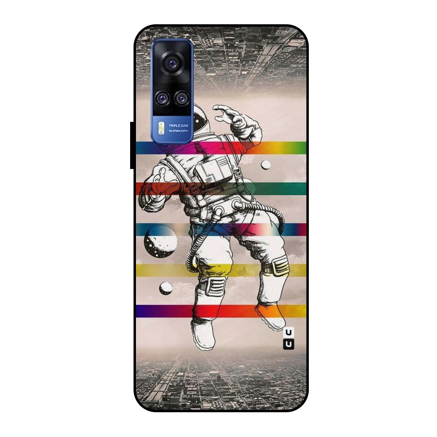 Spaceman Rainbow Stripes Metal Back Case for Vivo Y51