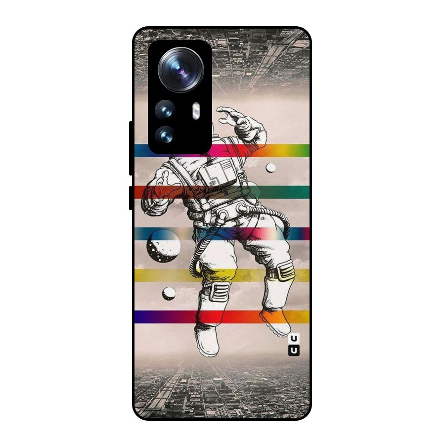 Spaceman Rainbow Stripes Metal Back Case for Xiaomi 12 Pro