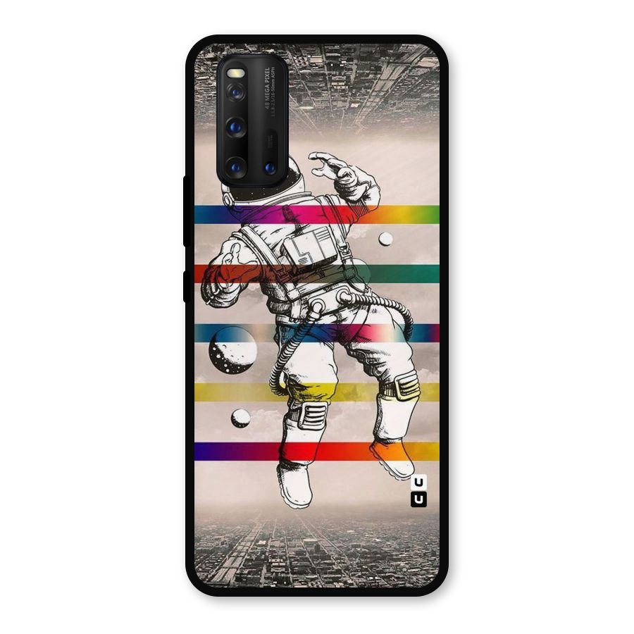 Spaceman Rainbow Stripes Metal Back Case for iQOO 3