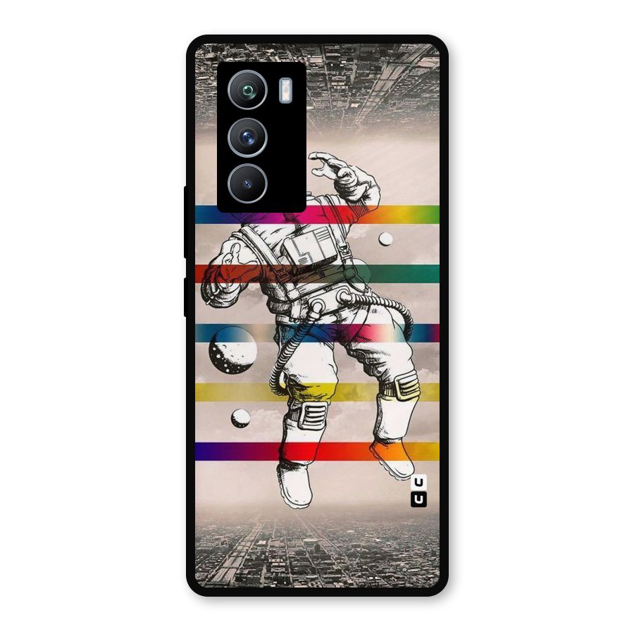 Spaceman Rainbow Stripes Metal Back Case for iQOO 9 SE