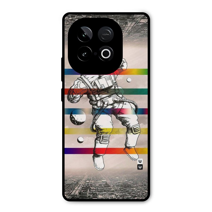 Spaceman Rainbow Stripes Metal Back Case for iQOO Neo 10