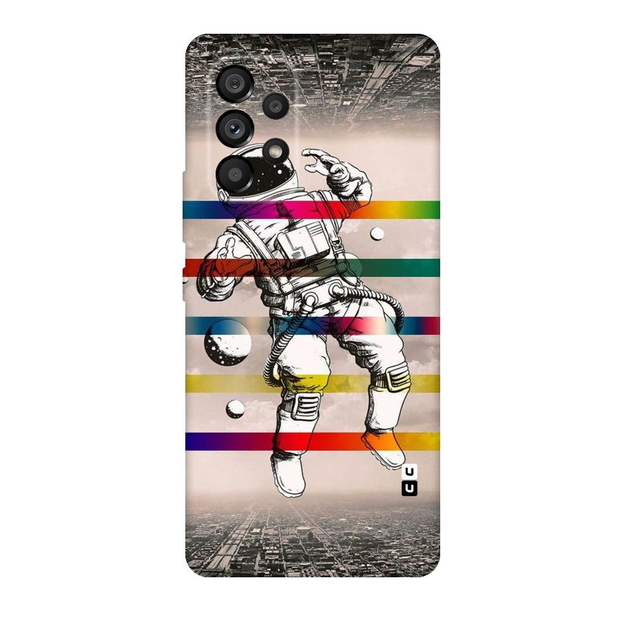 Spaceman Rainbow Stripes Original Polycarbonate Back Case for Galaxy A53 5G
