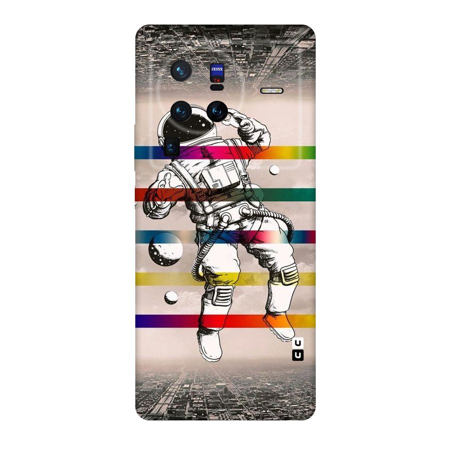 Spaceman Rainbow Stripes Original Polycarbonate Back Case for Vivo X80