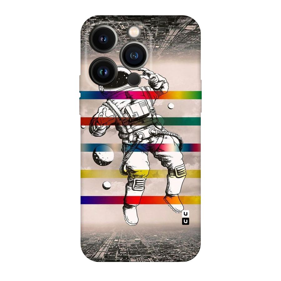 Spaceman Rainbow Stripes Original Polycarbonate Back Case for iPhone 14 Pro