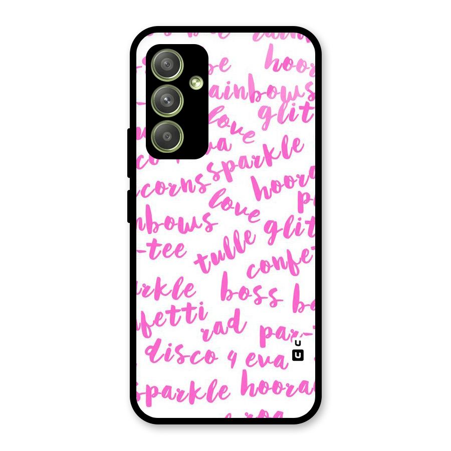 Sparkle Love Glass Back Case for Galaxy A54