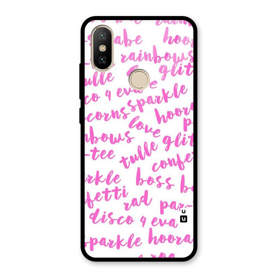 Sparkle Love Glass Back Case for Redmi A2