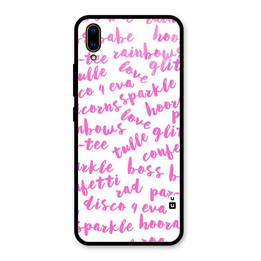 Sparkle Love Glass Back Case for Vivo V11 Pro