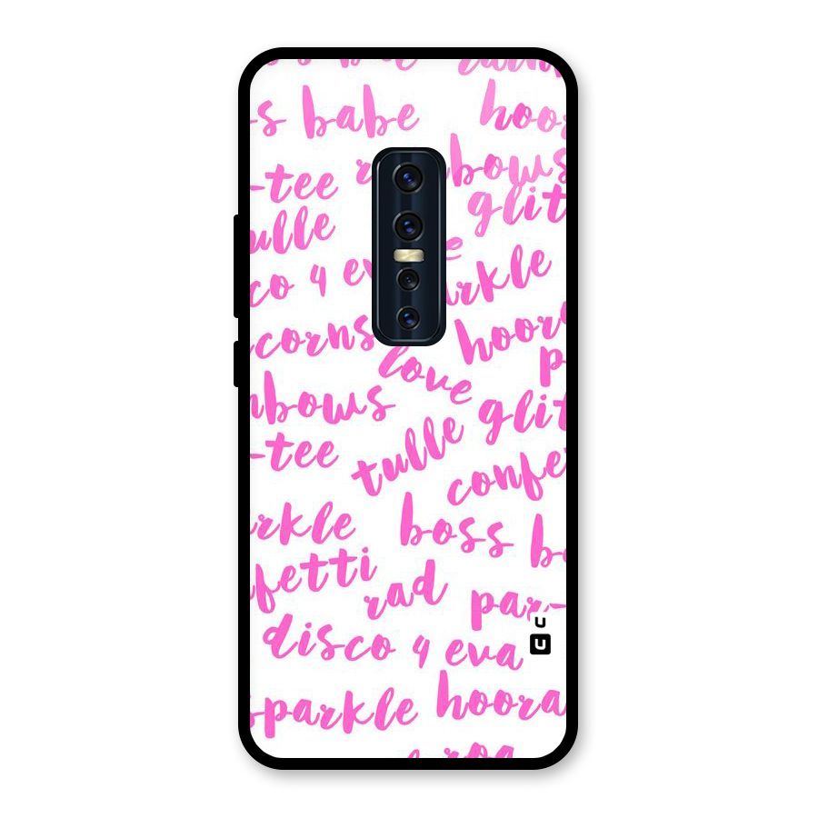 Sparkle Love Glass Back Case for Vivo V17 Pro