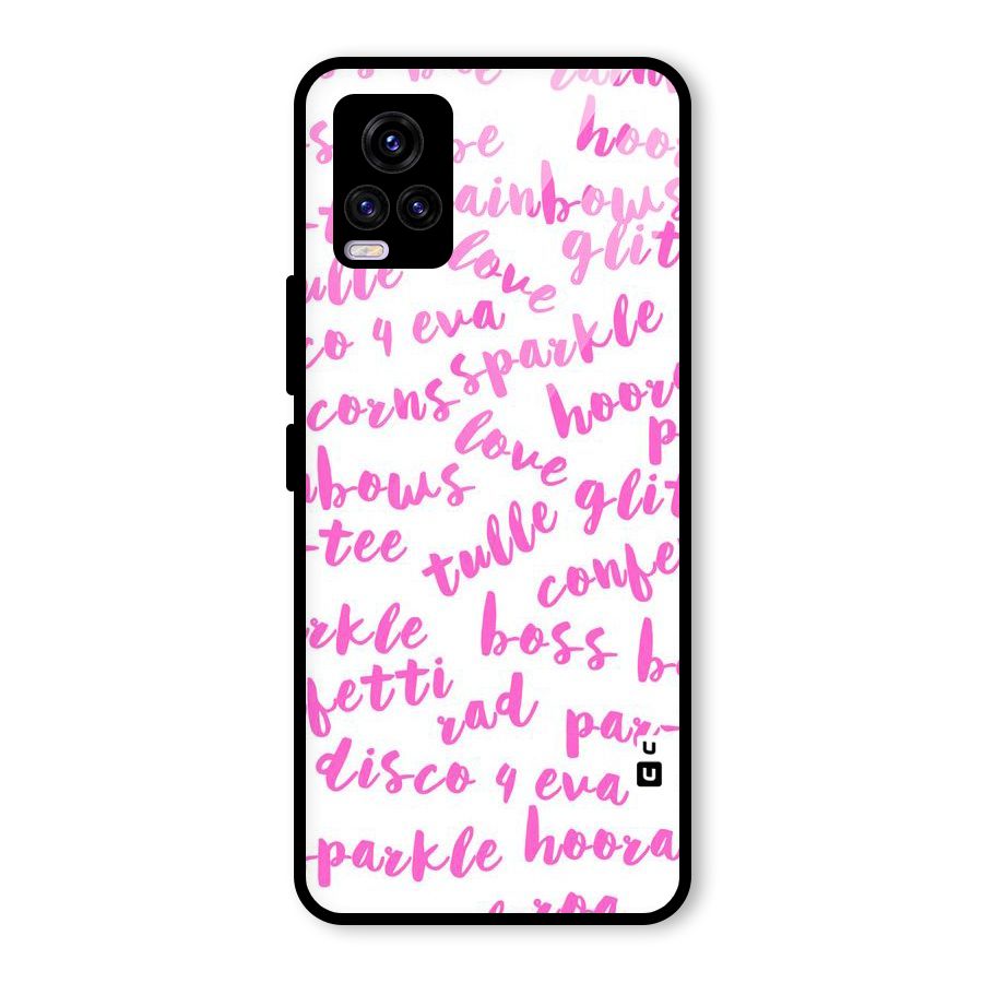 Sparkle Love Glass Back Case for Vivo V20 2021