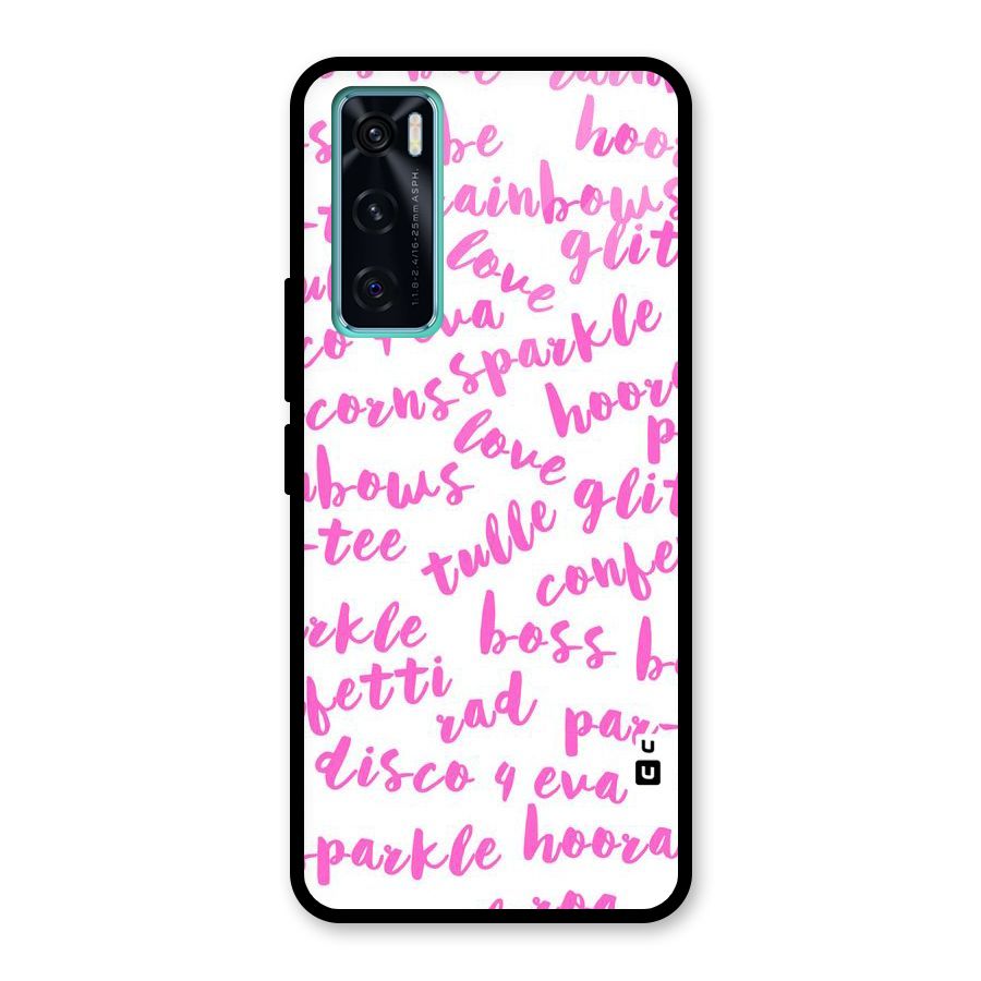 Sparkle Love Glass Back Case for Vivo V20 SE