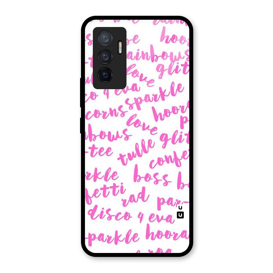 Sparkle Love Glass Back Case for Vivo V23e