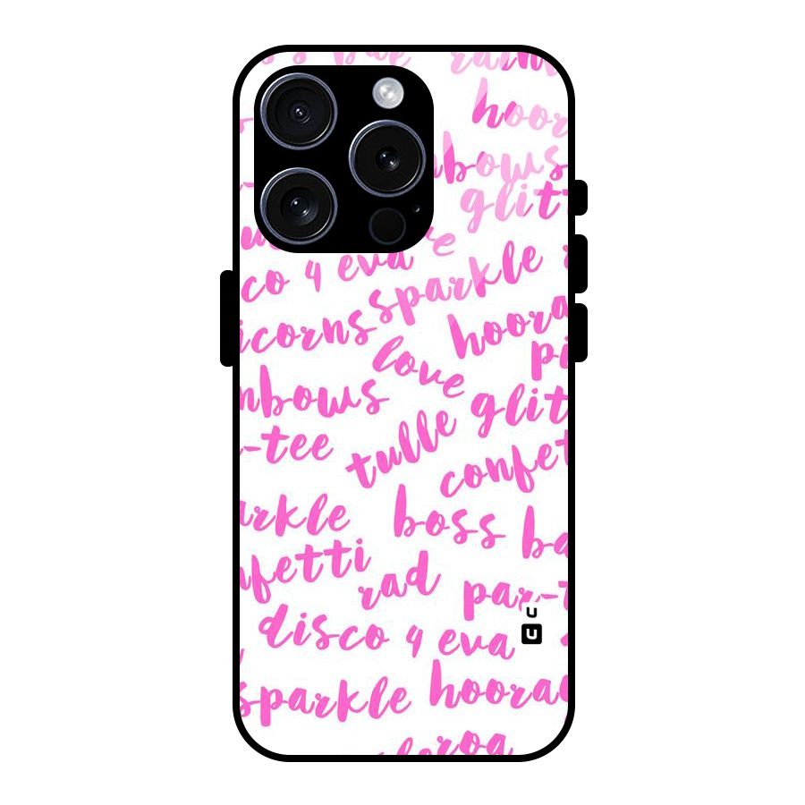 Sparkle Love Glass Back Case for iPhone 15 Pro