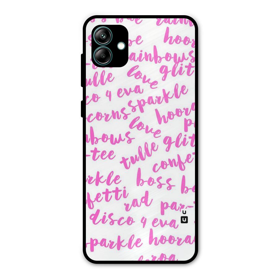 Sparkle Love Metal Back Case for Galaxy A04