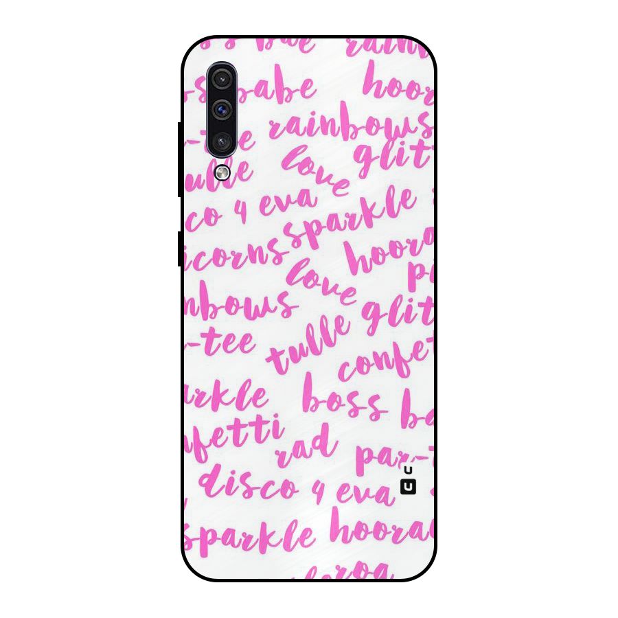 Sparkle Love Metal Back Case for Galaxy A30s